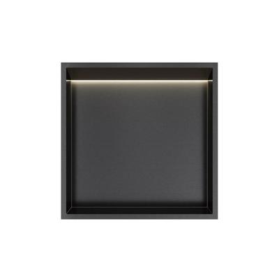 Hotbath &MORE Inbouwnis 30x30x10cm met LED IP44 Geborsteld Zwart PVD Hotbath &MORE Inbouwnis 30x30x10cm met LED IP44 Geborsteld Zwart PVD