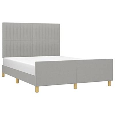 Bedframe zonder matras stof lichtgrijs 140x190 cm