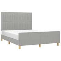 Bedframe zonder matras stof lichtgrijs 140x190 cm - thumbnail