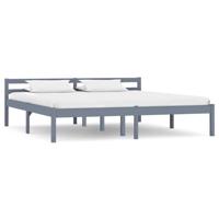 Bedframe massief grenenhout grijs 160x200 cm - thumbnail