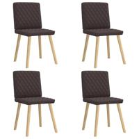 Eetkamerstoelen 4 st stof donkerbruin - thumbnail