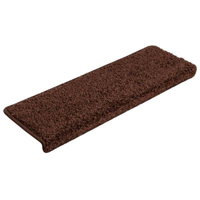 VidaXL Trapmatten 15 st 65x21x4 cm bruin rechthoekige rand VidaXL Trapmatten 15 st 65x21x4 cm bruin rechthoekige rand