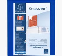 Exacompta Kreacover personaliseerbare ringmap blauw 4 ringen van 25 mm - thumbnail