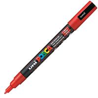 Uni-Posca Posca marker, afm pc-3m, lijndikte 0,9-1,3 mm, fijn, rood, 1 stuk - thumbnail