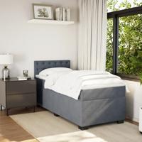 Boxspring met matras fluweel donkergrijs 90x200 cm - thumbnail