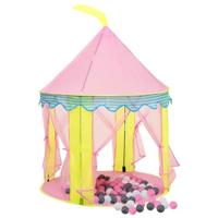 VidaXL Kinderspeeltent met 250 ballen 100x100x127 cm roze - thumbnail
