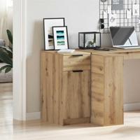 Bureaukast 33x50x75 cm bewerkt hout artisanaal eikenkleurig - thumbnail