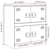 Dressoir 67x39x73 cm staal zwart - thumbnail