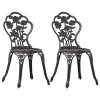 Bistrostoelen 2 st gietaluminium bronskleurig - thumbnail