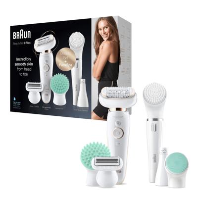 Braun Silk-épil 9 Flex 9-300 Beautyset - Epilator Met Flexibele Kop Voor Ontharen, Wit/Goud