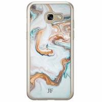 Samsung Galaxy A3 2017 hoesje naam - Marmer blauw goud - thumbnail