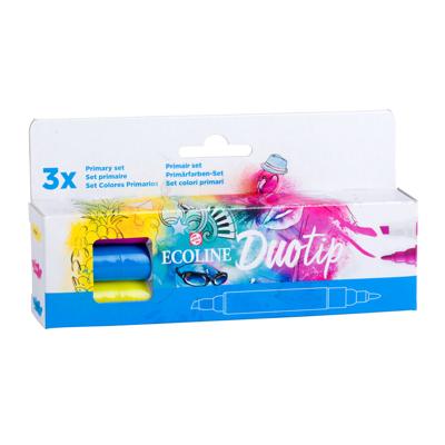 Talens Ecoline duotip markers primaire set, 3dlg. Talens Ecoline duotip markers primaire set, 3dlg.