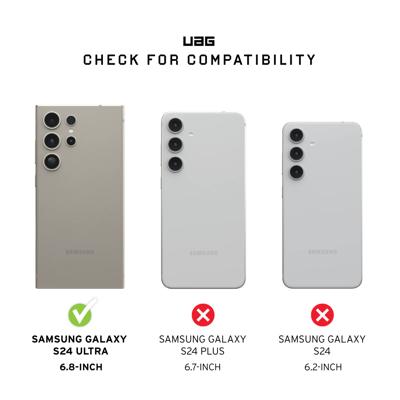 Urban Armor Gear Plyo Pro Backcover Samsung Galaxy S24 Ultra Ice, Transparant, Olijf MagSafe compatible