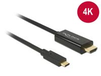 Delock 85260 USB-C-displaykabel USB-C / HDMI Adapterkabel USB-C stekker, HDMI-A-stekker 3.00 m Zwart Vergulde steekcontacten - thumbnail