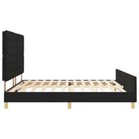 Bedframe met hoofdeinde Zwart 200 x 200 cm Stof - thumbnail