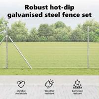 VidaXL Afrasteringspaal zilver 25 x 1 m (19 x 19 mm gaas) staal - thumbnail