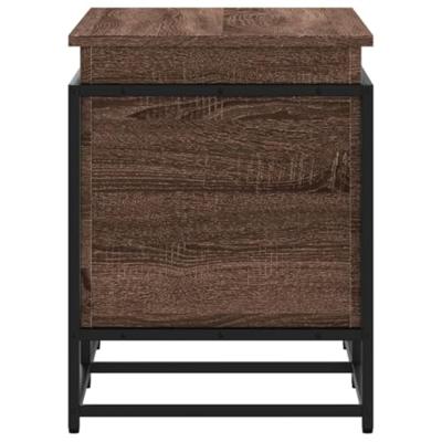Opbergbox met deksel 80x40x51,5 cm bewerkt hout bruin eiken