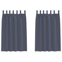VidaXL Zwart-out gordijnen met ringen 2 pcs antraciet 175 x 140 cm - thumbnail