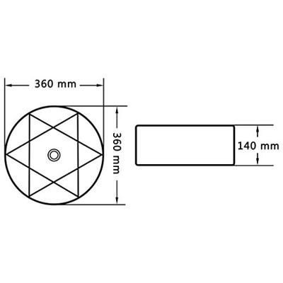 Wastafel 36x14 cm keramiek zwart