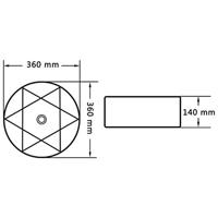 Wastafel 36x14 cm keramiek zwart - thumbnail