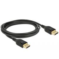 Delock 85661 DisplayPort-kabel DisplayPort Aansluitkabel DisplayPort-stekker 3 m Zwart Vergulde steekcontacten, Verdraaid, Afgeschermd (drievoudig), 4K UHD, 8K - thumbnail