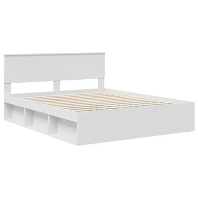 Bedframe met hoofdeinde Wit 160 x 200 cm Massief grenenhout