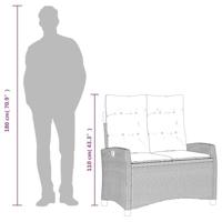 Tuinbankje verstelbaar met kussens poly rattan beige - thumbnail