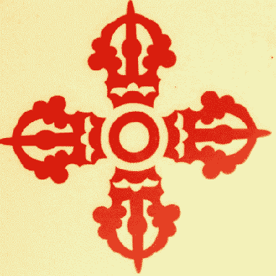 Sticker Dubbele Dorje Rood