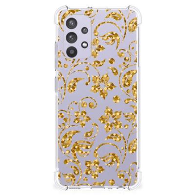 Samsung Galaxy A32 4G | A32 5G Enterprise Editie Case Gouden Bloemen Samsung Galaxy A32 4G | A32 5G Enterprise Editie Case Gouden Bloemen