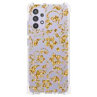 Samsung Galaxy A32 4G | A32 5G Enterprise Editie Case Gouden Bloemen - thumbnail