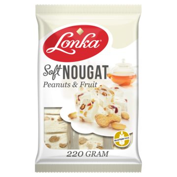 Lonka Soft Nougat Pinda&apos;s & Vruchten 220 g bij Jumbo