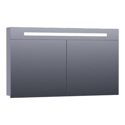 Brauer Promise Spiegelkast - 120 cm - met Directe Verlichting - 2 Enkelzijdige Spiegeldeuren - Mat Grijs