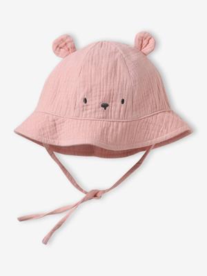 Hoed met berenprint voor babymeisjes rozen