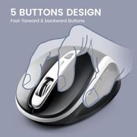 Perixx PERIMICE-721 WB Ergonomische muis Radiografisch Wit-zwart 5 Toetsen - thumbnail