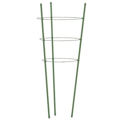 VidaXL Plantensteunen 5 st met 3 ringen 60 cm staal groen VidaXL Plantensteunen 5 st met 3 ringen 60 cm staal groen