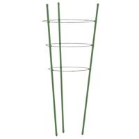 VidaXL Plantensteunen 5 st met 3 ringen 60 cm staal groen - thumbnail