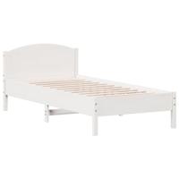 Bedframe zonder matras massief grenenhout wit 90x200 cm - thumbnail