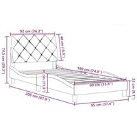 Bedframe zonder matras 90x190 cm stof donkergrijs - thumbnail