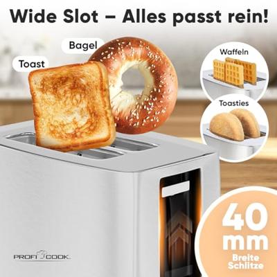 Profi Cook PC-TA 1279 Broodrooster Met broodrekje RVS Profi Cook PC-TA 1279 Broodrooster Met broodrekje RVS