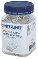 Intellinet Intellinet verpakking van 100 stuks Cat5e modulaire RJ45-stekker UTP 2-voudige klem voor gevlochten draad 100 stekkers per pot 790055 Krimpcontact - thumbnail