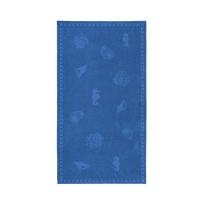 Seahorse Seahorse Strandlaken Shells Blue 100x200