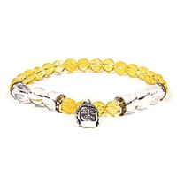 Edelsteen Armband Citrien/ Bergkristal met Boeddha - thumbnail