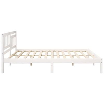 Bedframe met hoofdeinde Wit 180 x 200 cm Massief grenenhout