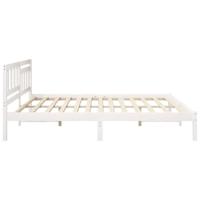 Bedframe met hoofdeinde Wit 180 x 200 cm Massief grenenhout - thumbnail