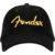 Fender Gold Spaghetti Logo Corduroy Baseball Hat Black - thumbnail