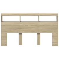 Hoofdbordkast met LED-verlichting 180x17x102 cm sonoma eiken - thumbnail