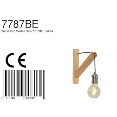 Mexlite Wandlamp dion 7787be berken Mexlite Wandlamp dion 7787be berken