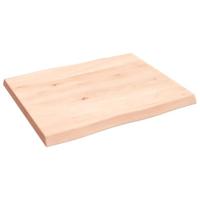 Tafelblad natuurlijke rand 60x50x(2-4) cm massief eikenhout - thumbnail