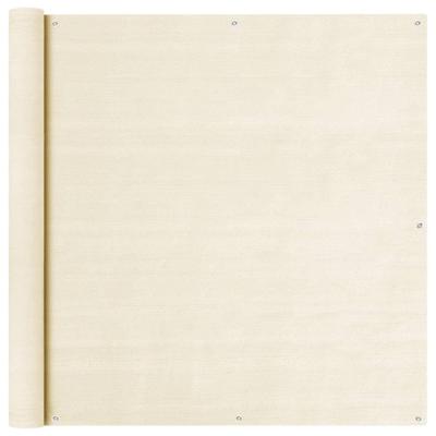 VidaXL Balkonscherm 120x300 cm hdpe crèmekleurig