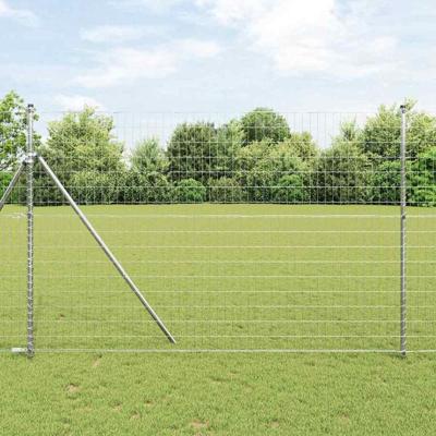 VidaXL Hek met paal zilver 1,6 x 10 m staal en pvc